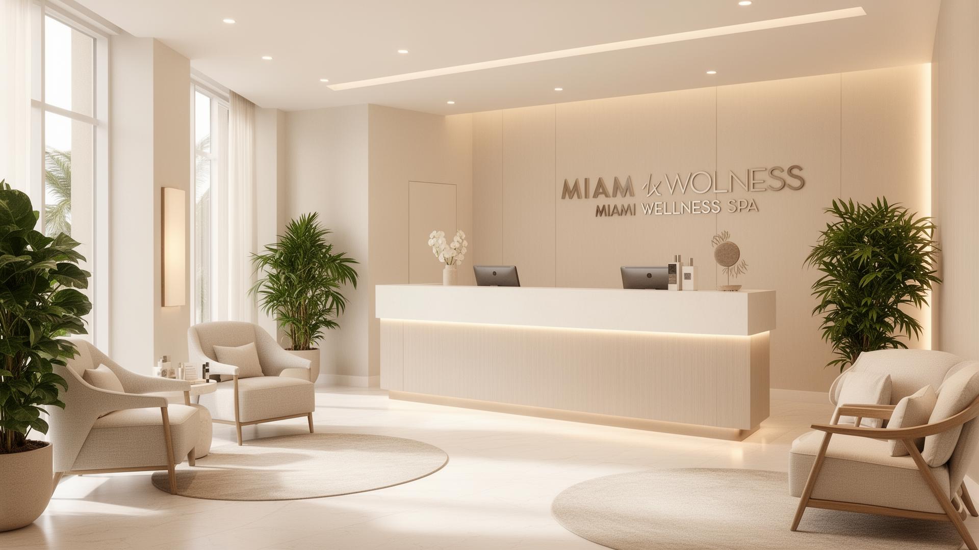 Bright modern Miami medspa reception area