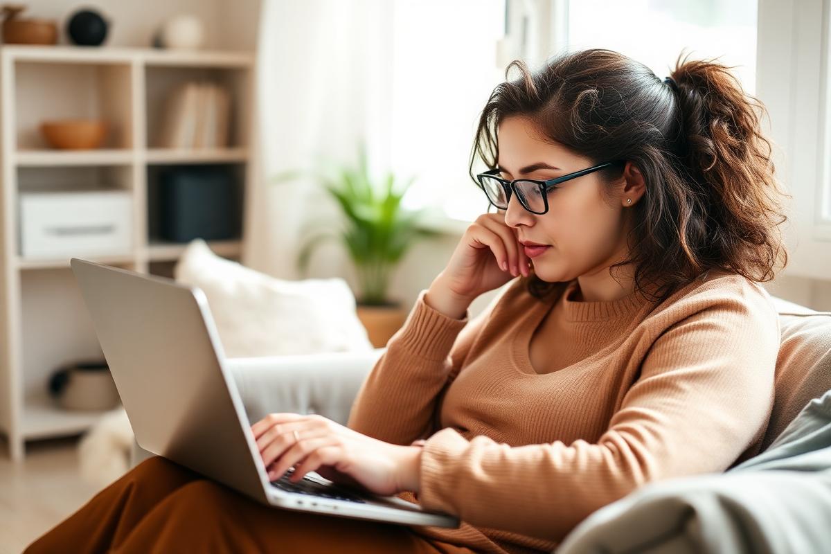 A person searching for a primary care doctor on a laptop at home